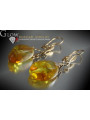 Russian Soviet silver rose gold plated 925 Amber earrings veab003